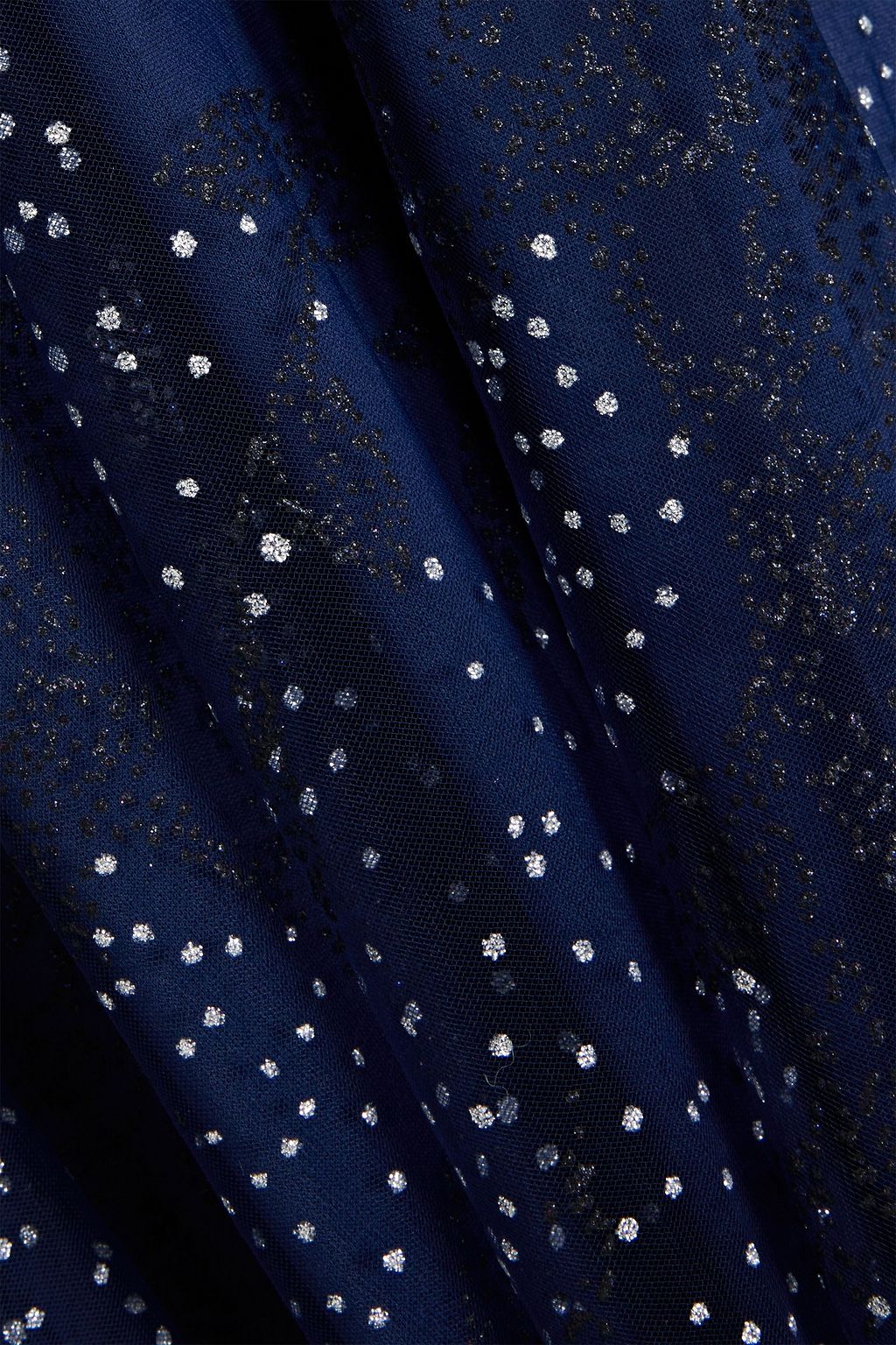 MARCHESA NOTTE Cape-effect glittered tulle gown