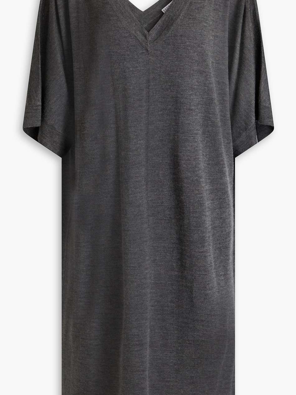 bead-embellished cutout cashmere and silk-blend midi dress