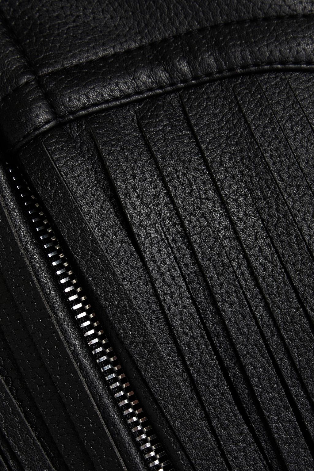 PHILOSOPHY DI LORENZO SERAFINI Fringed faux pebbled-leather jacket