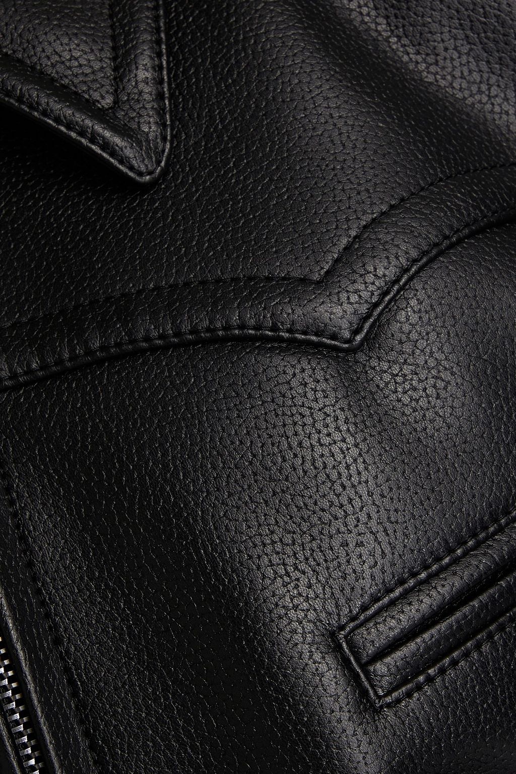 PHILOSOPHY DI LORENZO SERAFINI Gathered faux textured-leather jacket