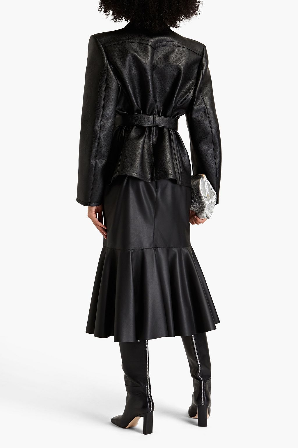 PHILOSOPHY DI LORENZO SERAFINI Gathered faux textured-leather jacket