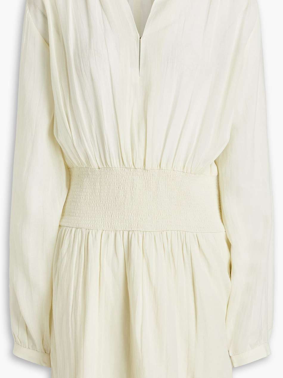 calista shirred gathered gauze mini dress