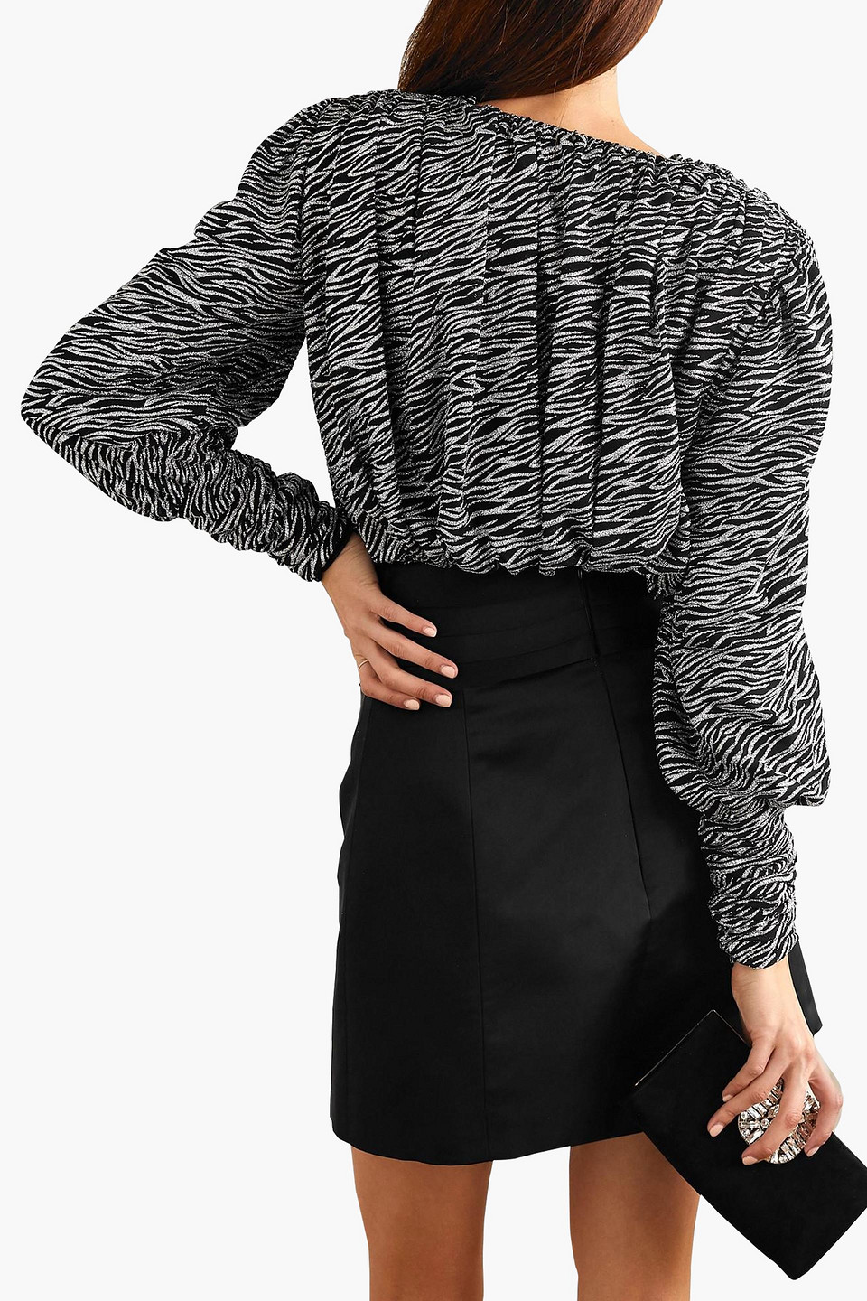  Redemption - Gerafftes Wickeloberteil Aus Tüll Mit Zebraprint Und Glitter-finish - Animal-print - It 40 
