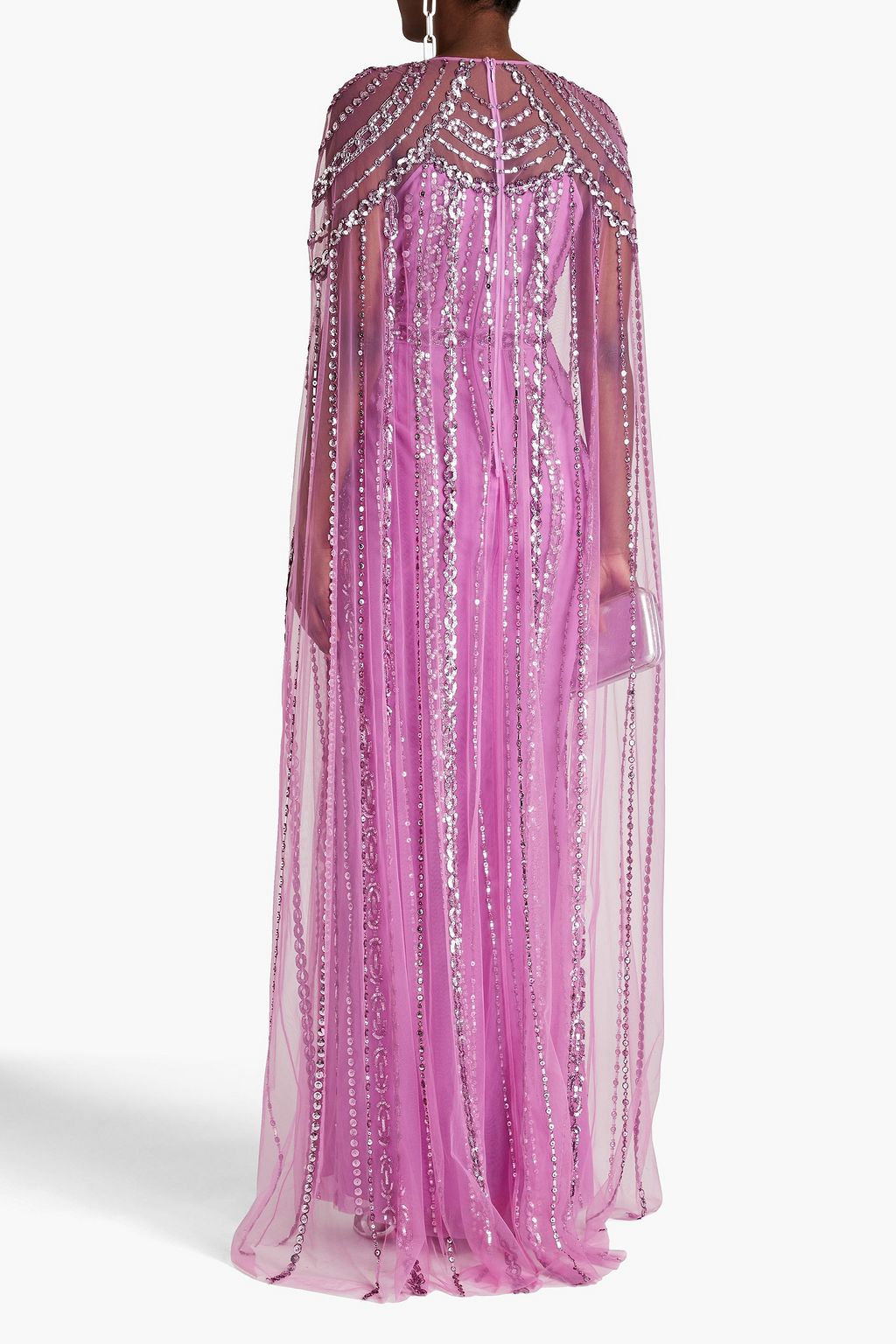 ZUHAIR MURAD Cape-effect embellished tulle gown