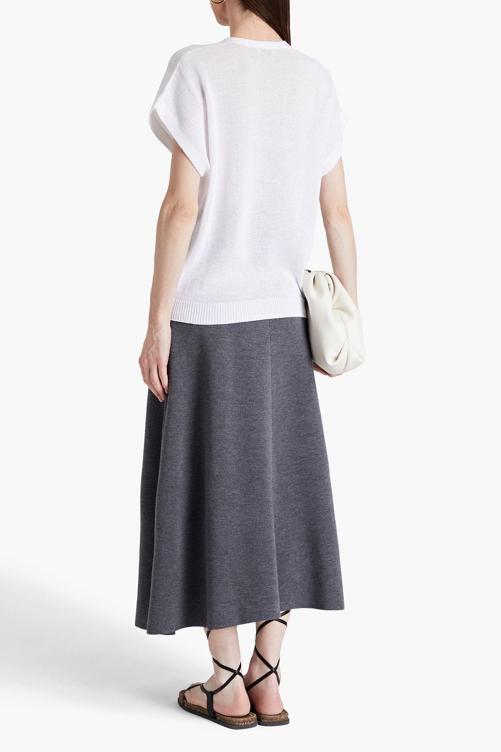 BRUNELLO CUCINELLI Bead-embellished cotton top