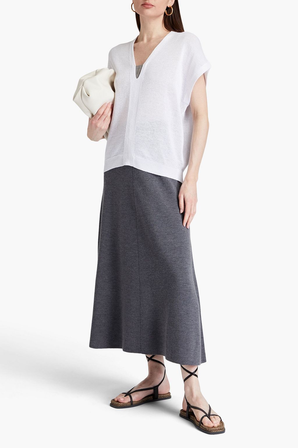 BRUNELLO CUCINELLI Bead-embellished cotton top