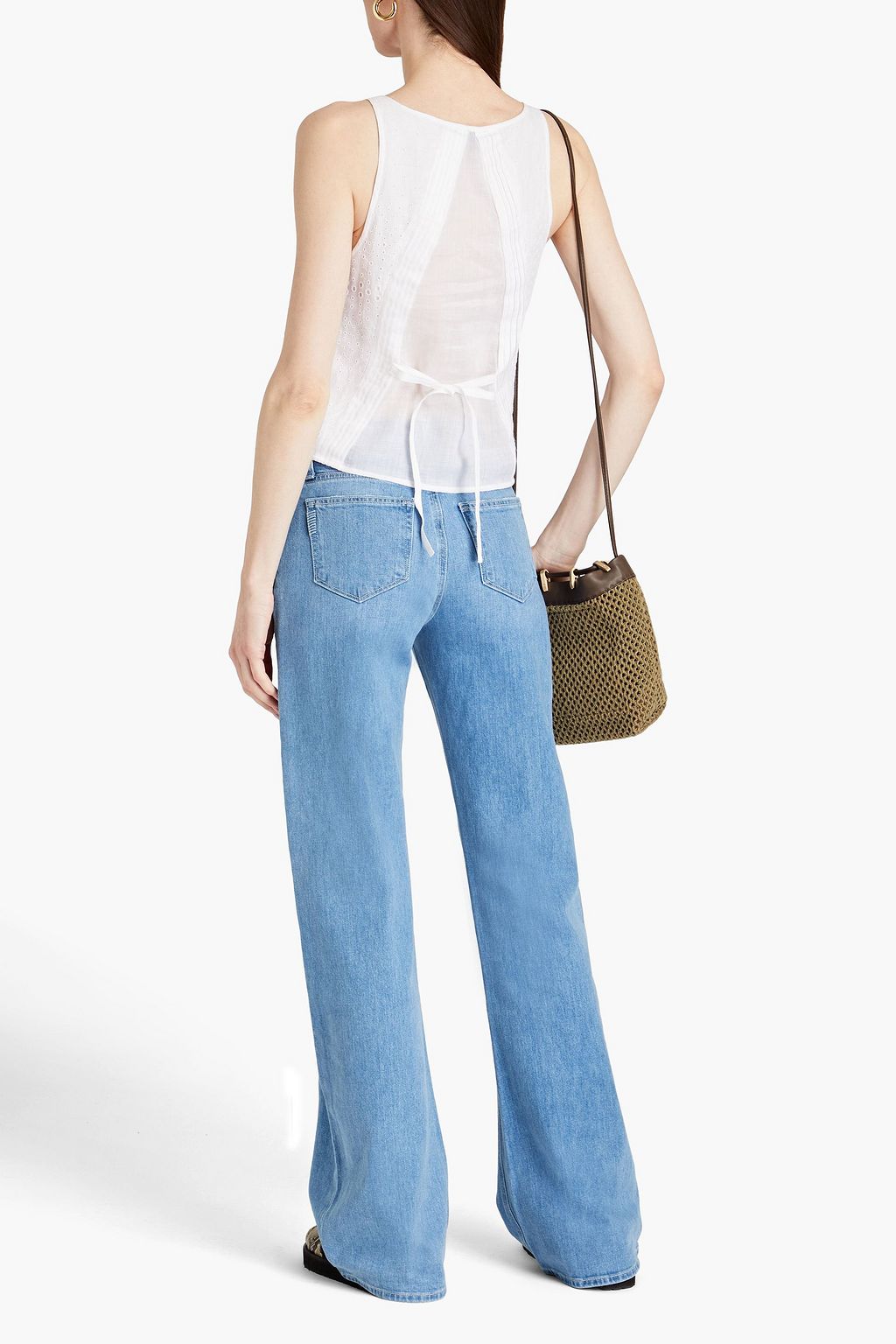 RAG & BONE 핀턱 디테일 브로드리 앙글레즈 탑