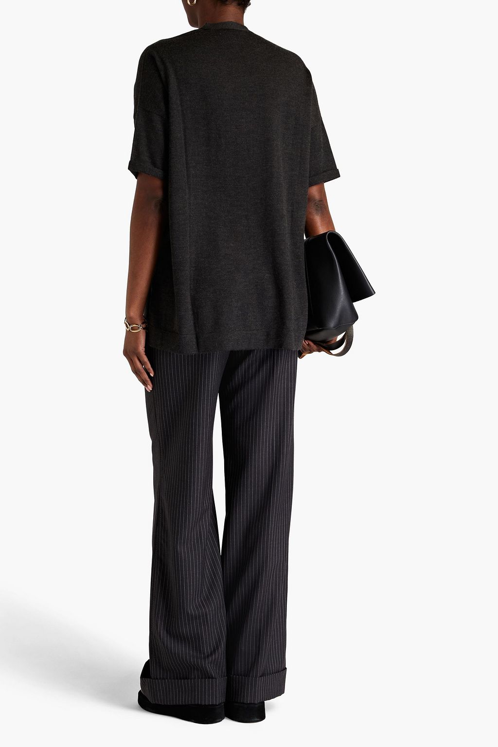 BRUNELLO CUCINELLI Cutout embellished cashmere and silk-blend top