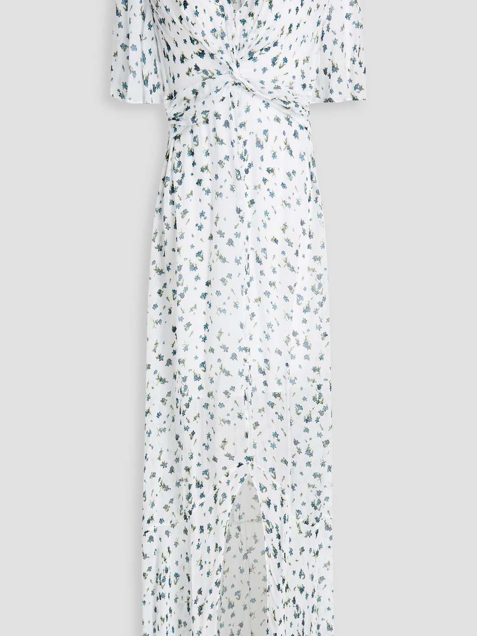 tamar twist-front floral-print georgette maxi dress