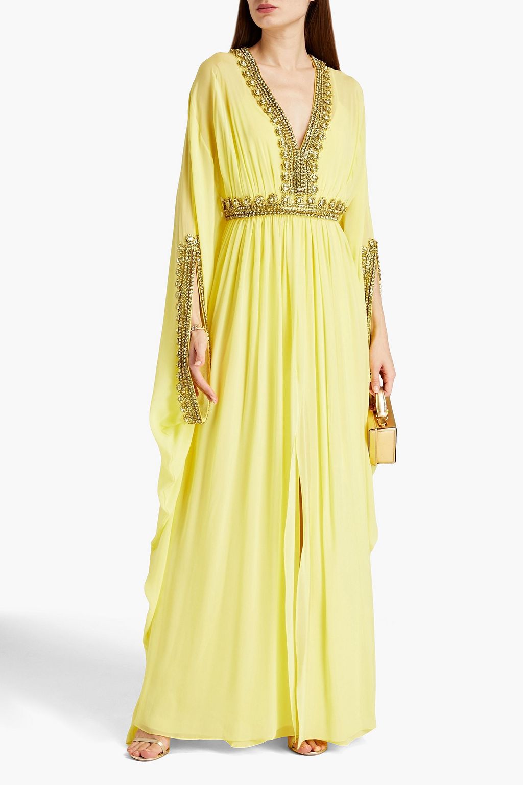 ZUHAIR MURAD Embellished gathered silk-chiffon gown
