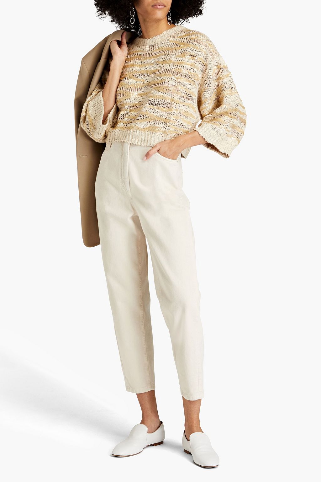 BRUNELLO CUCINELLI Pullover aus einer Seidenmischung mit Pailletten