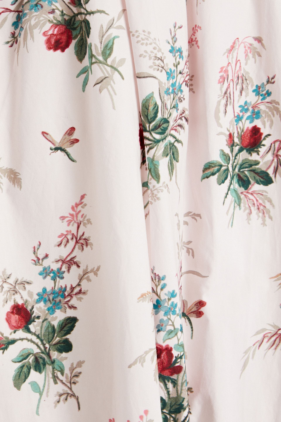 Meadows Caster Floral-print Cotton-poplin Midi Dress In Pastel Pink