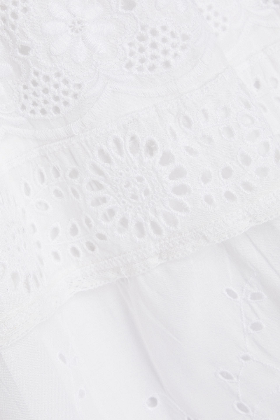 Shop Loveshackfancy Charmaine Tiered Broderie Anglaise Cotton Mini Skirt In Off-white