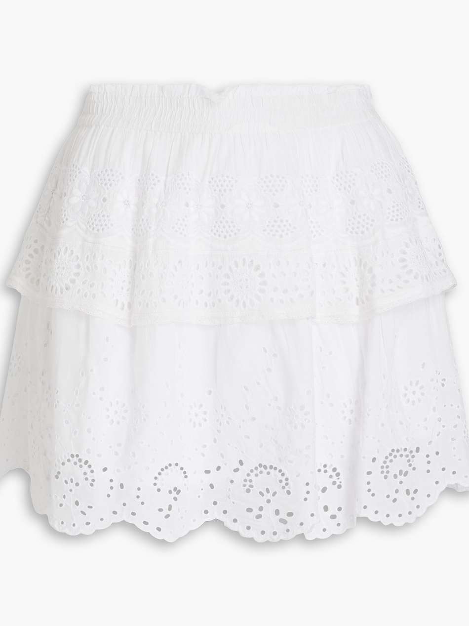 charmaine tiered broderie anglaise cotton mini skirt