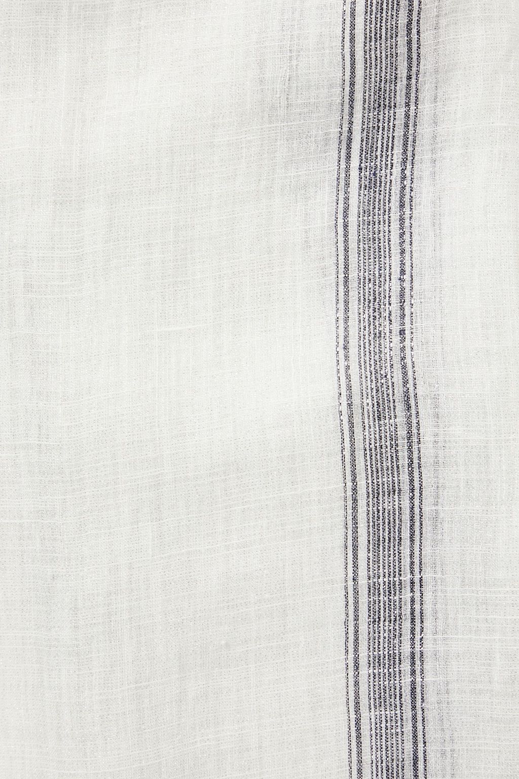 BRUNELLO CUCINELLI Metallic striped linen-blend gauze scarf