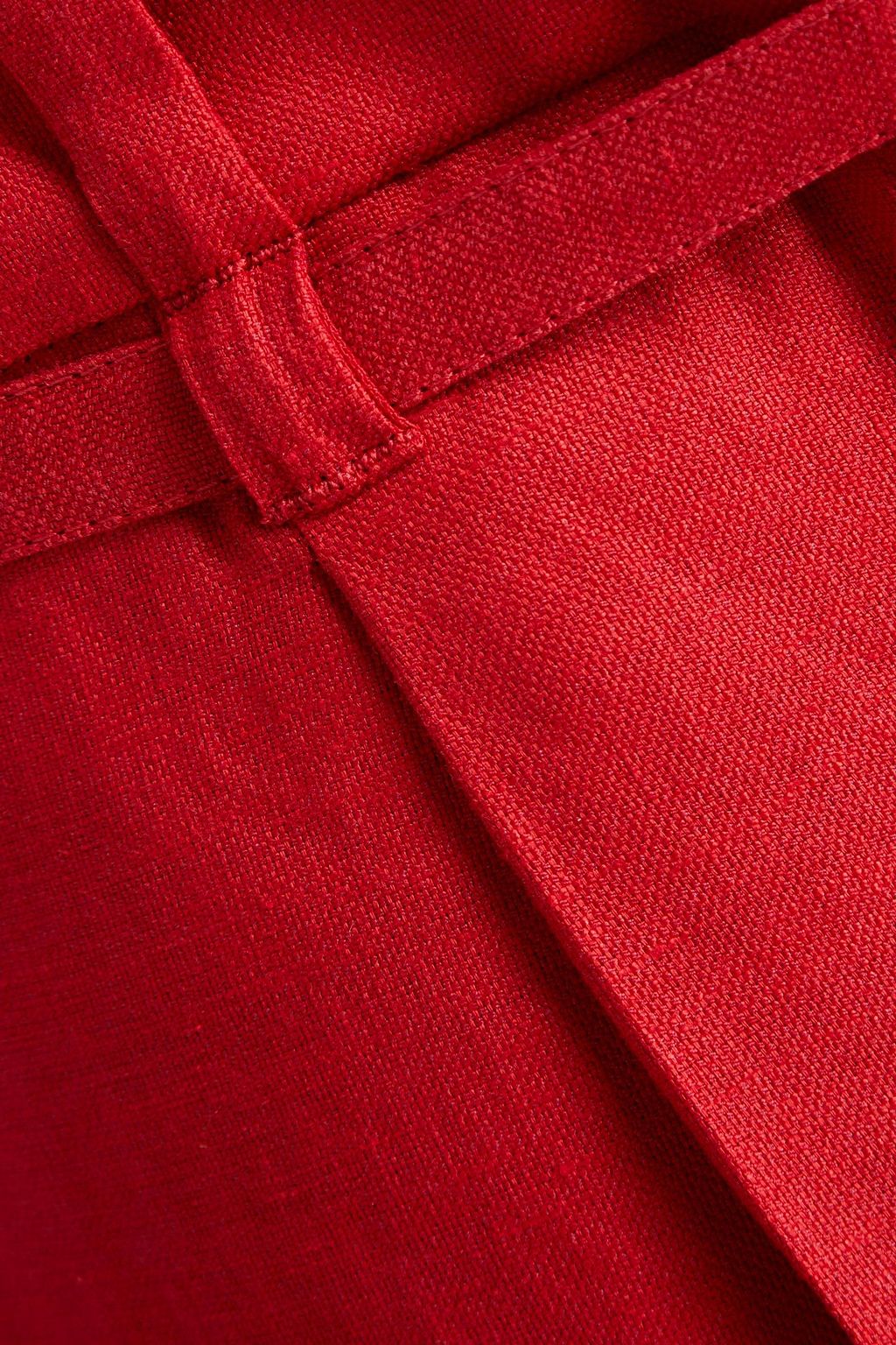 BRUNELLO CUCINELLI Belted pleated linen-blend tapered pants