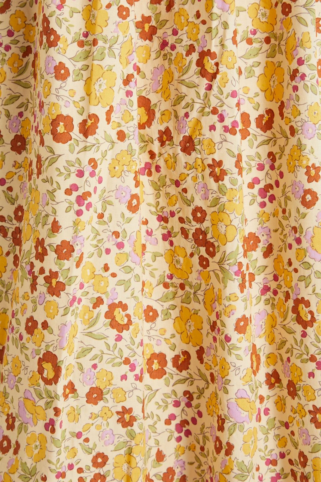 MEADOWS Bloom gathered floral-print cotton-poplin midi dress