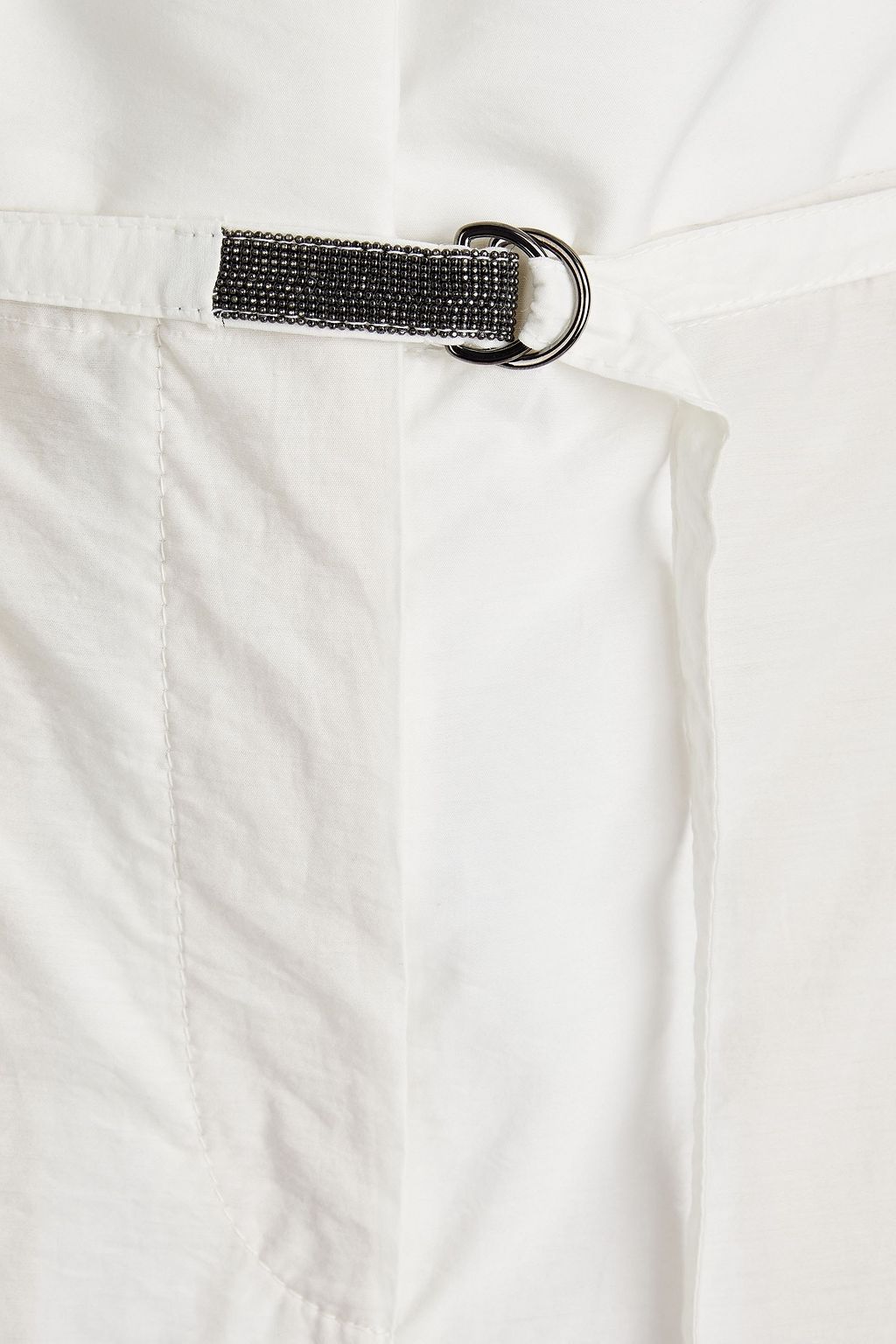 BRUNELLO CUCINELLI 크링클 코튼 혼방 크롭 테이퍼드 팬츠