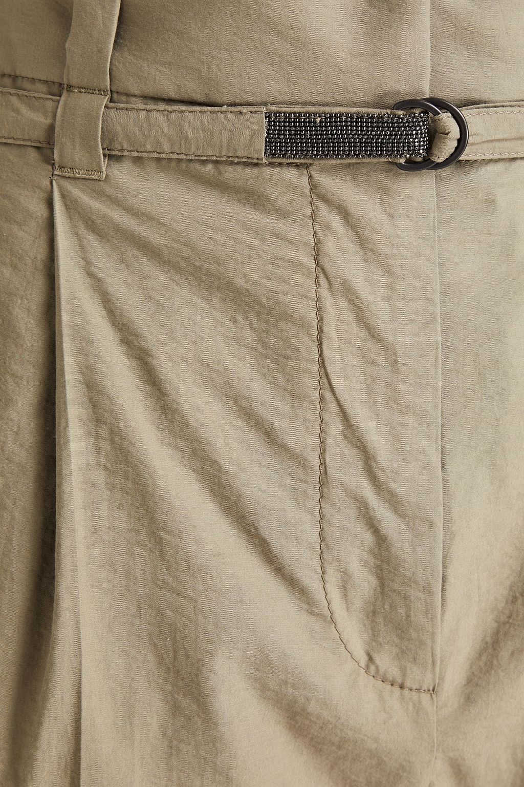 BRUNELLO CUCINELLI Cropped crinkled cotton-blend tapered pants