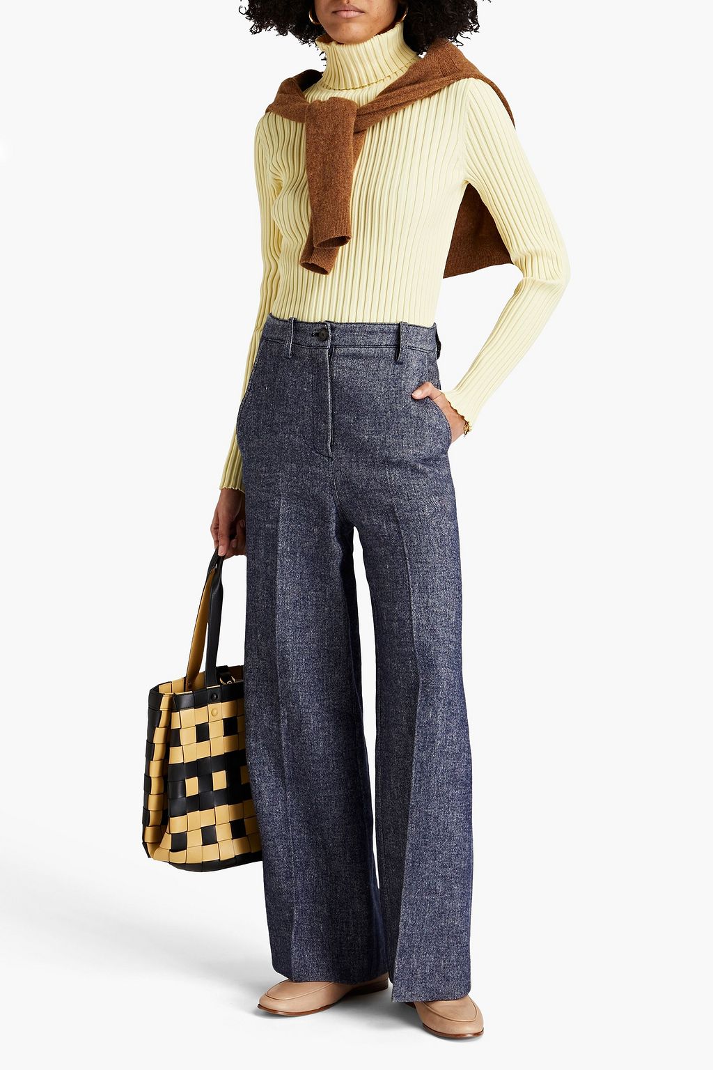 TORY BURCH Ribbed-knit turtleneck sweater