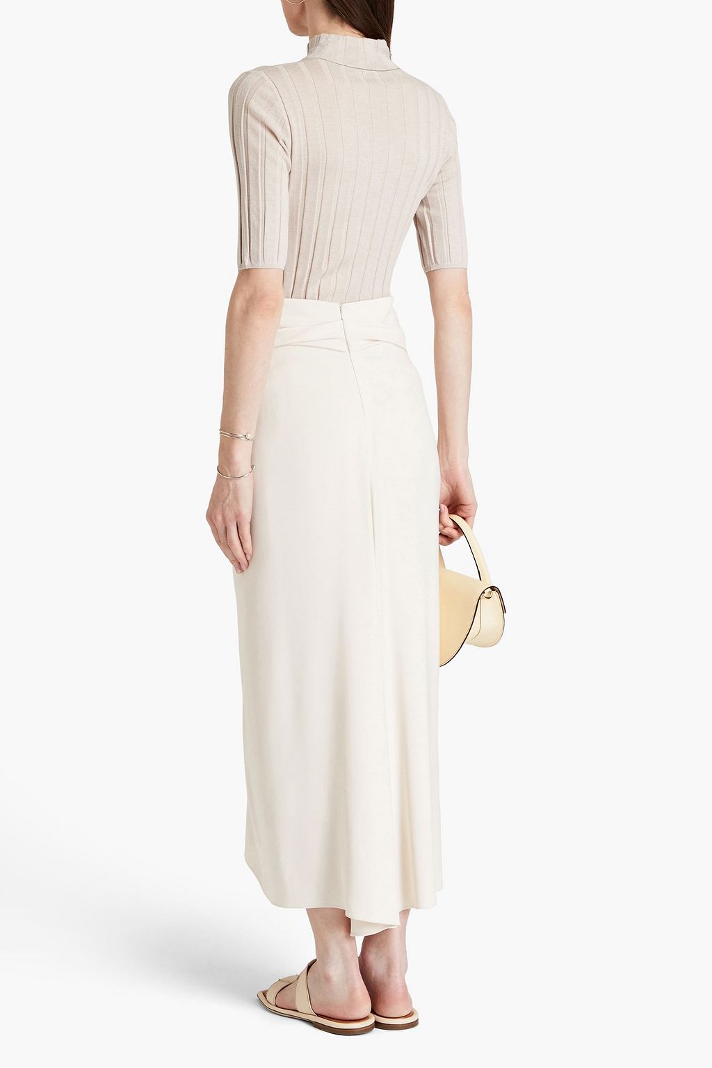 BRUNELLO CUCINELLI Twisted crepe midi skirt