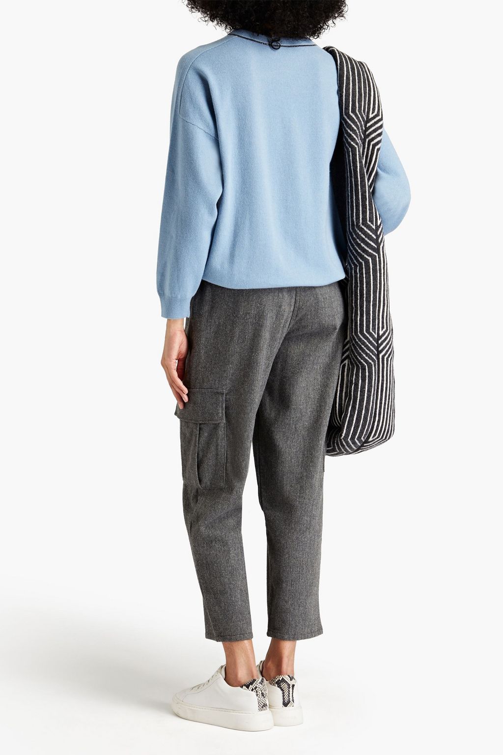 BRUNELLO CUCINELLI Bead-embellished wool, cashmere and silk-blend sweater