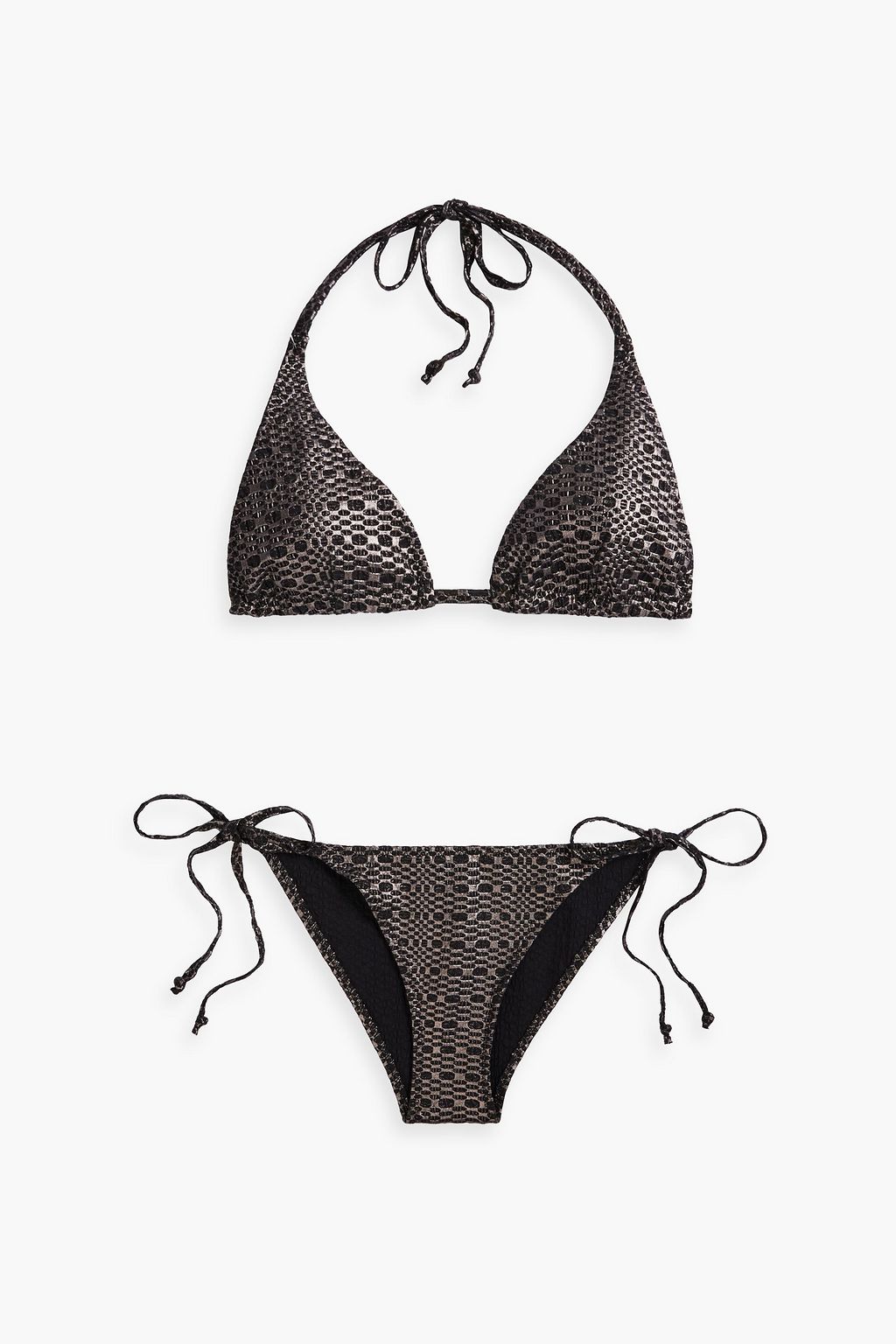 LISA MARIE FERNANDEZ Pamela metallic seersucker triangle bikini | THE ...