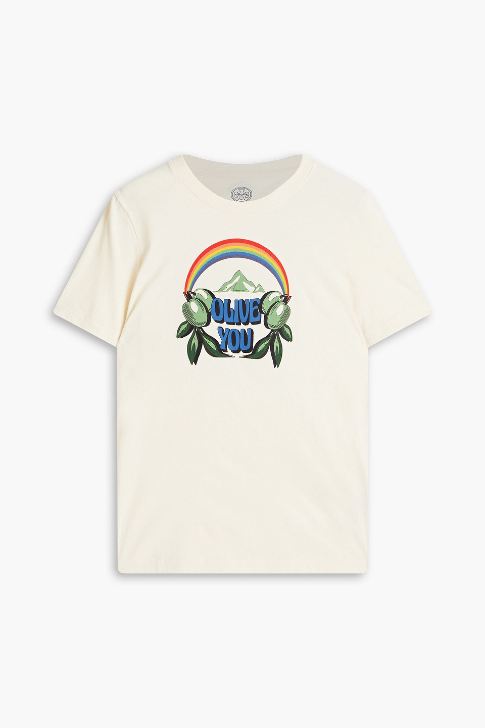Tory Burch Printed Cotton-jersey T-shirt In Neutrals