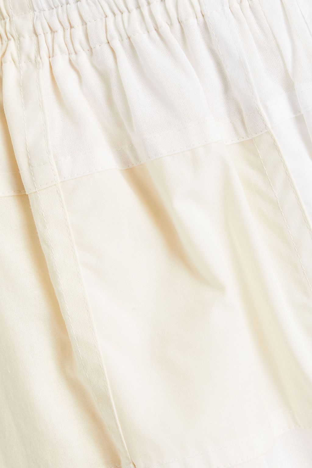 TORY BURCH Patchwork-effect gauze and poplin tapered pants