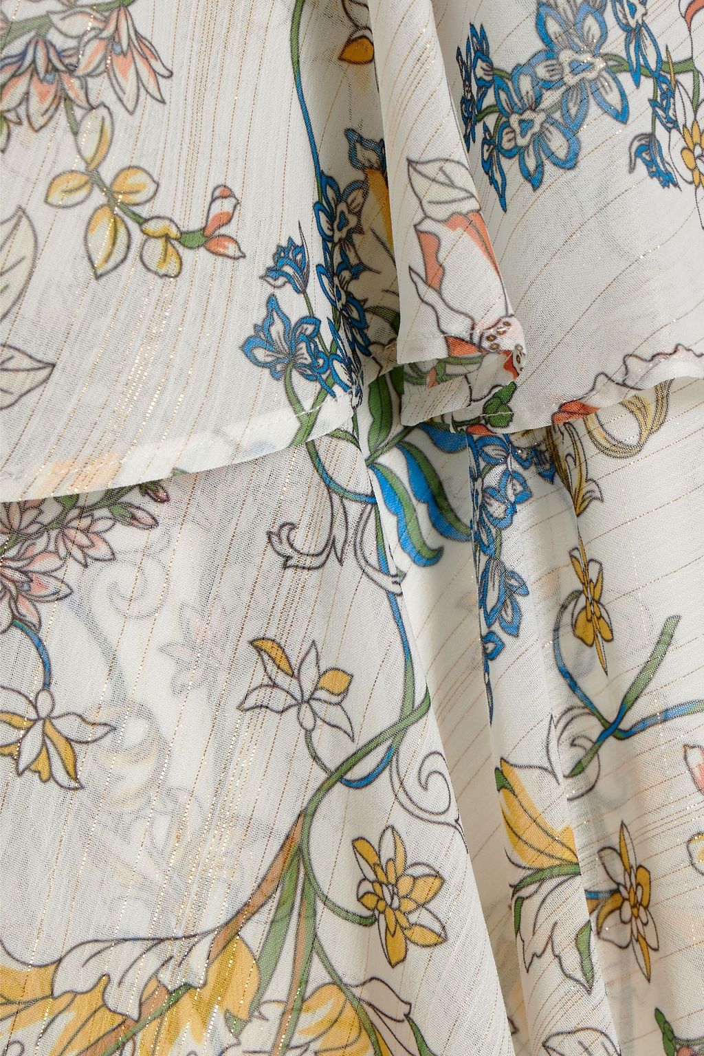 AMUR Tiered floral-print crepe de chine maxi dress