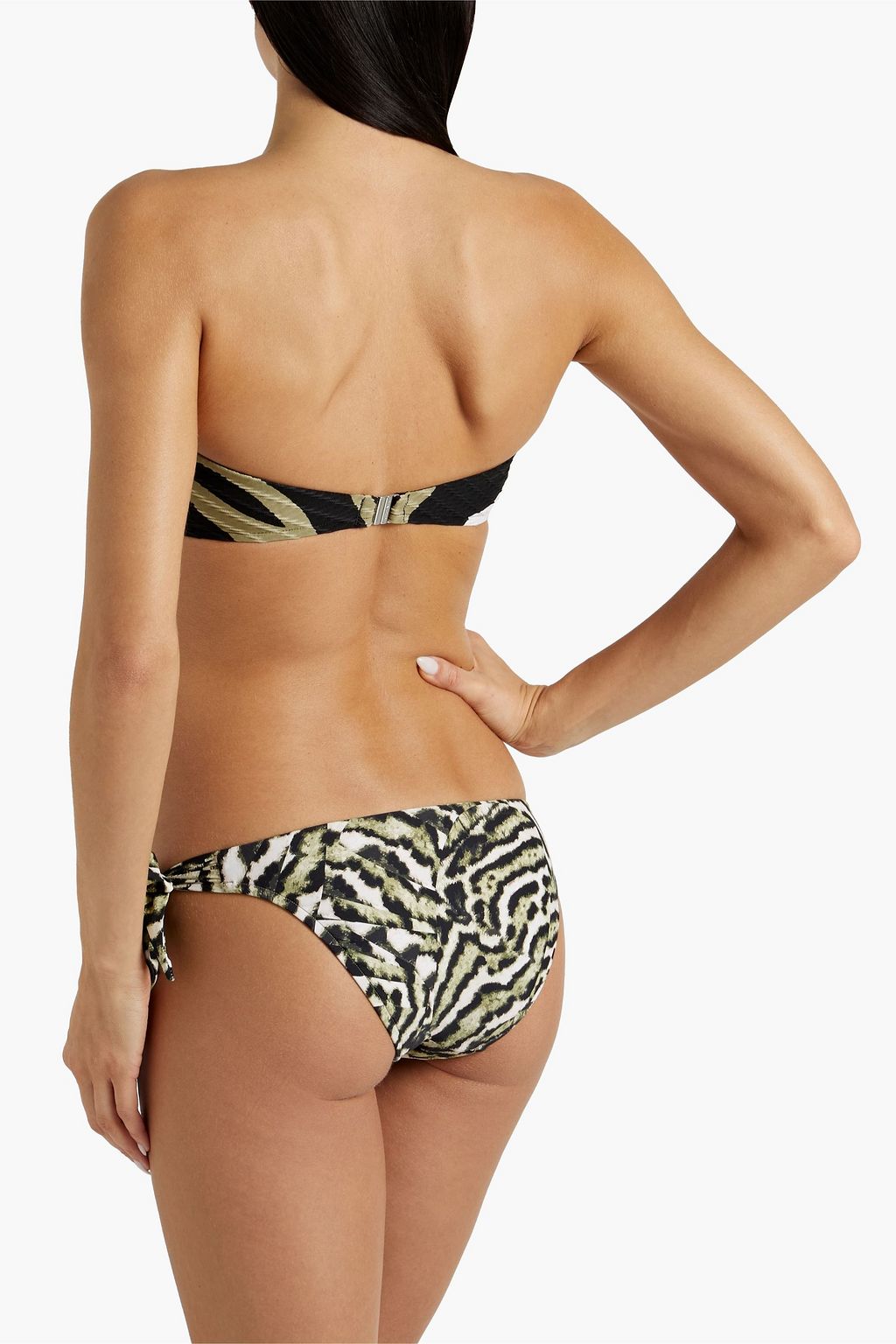 SEAFOLLY Laguna printed stretch-jacquard bandeau bikini top