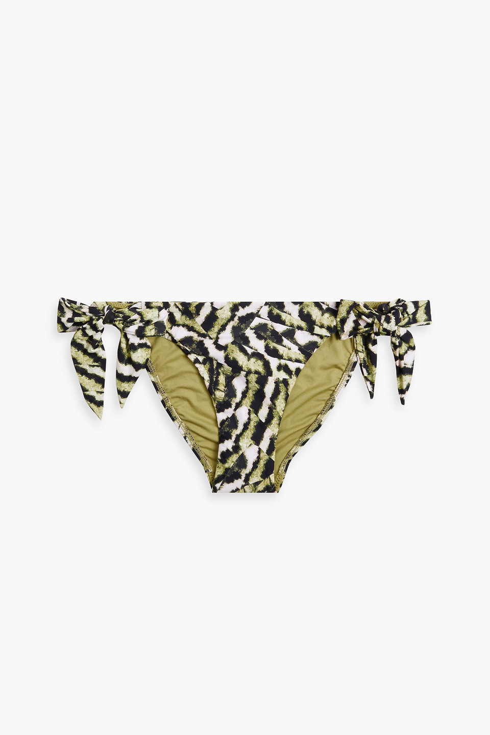 Seafolly Mandalay Printed Low-rise Bikini Briefs In Sage Green