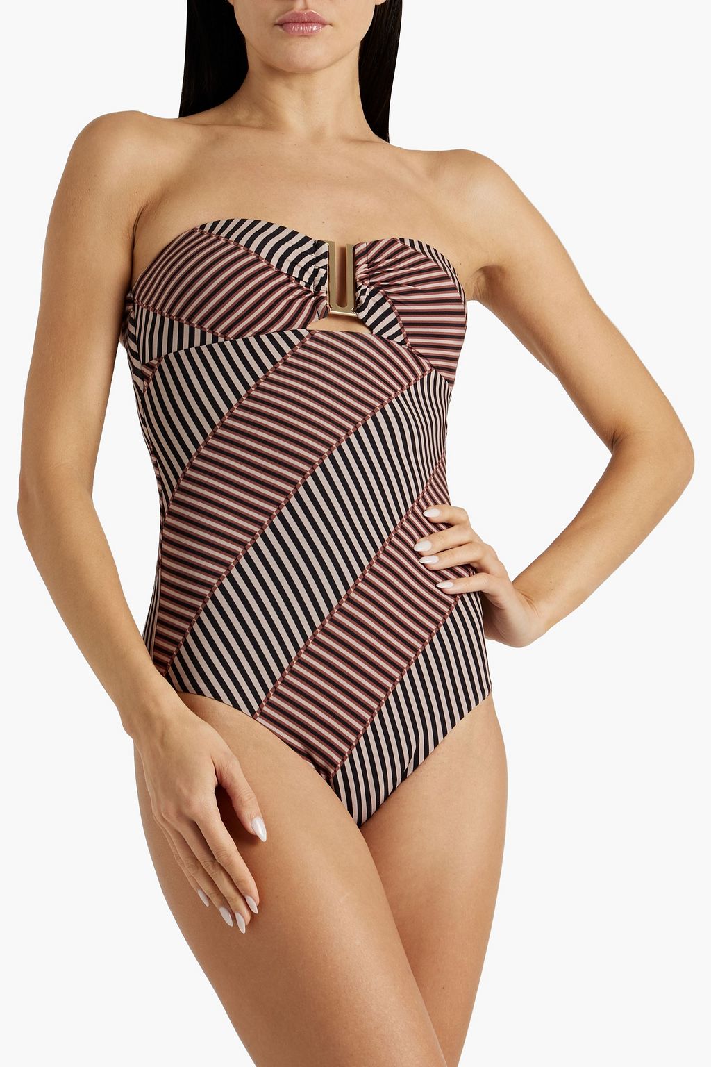JETS AUSTRALIA BY JESSIKA ALLEN Raya embellished striped bandeau swimsuit
