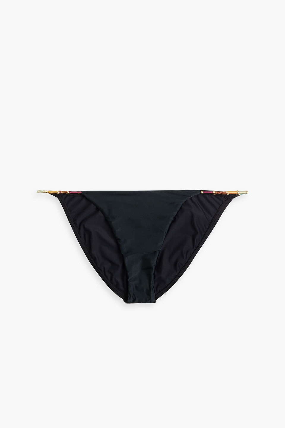 Vix Paula Hermanny Embellished Low-rise Bikini Briefs In Black