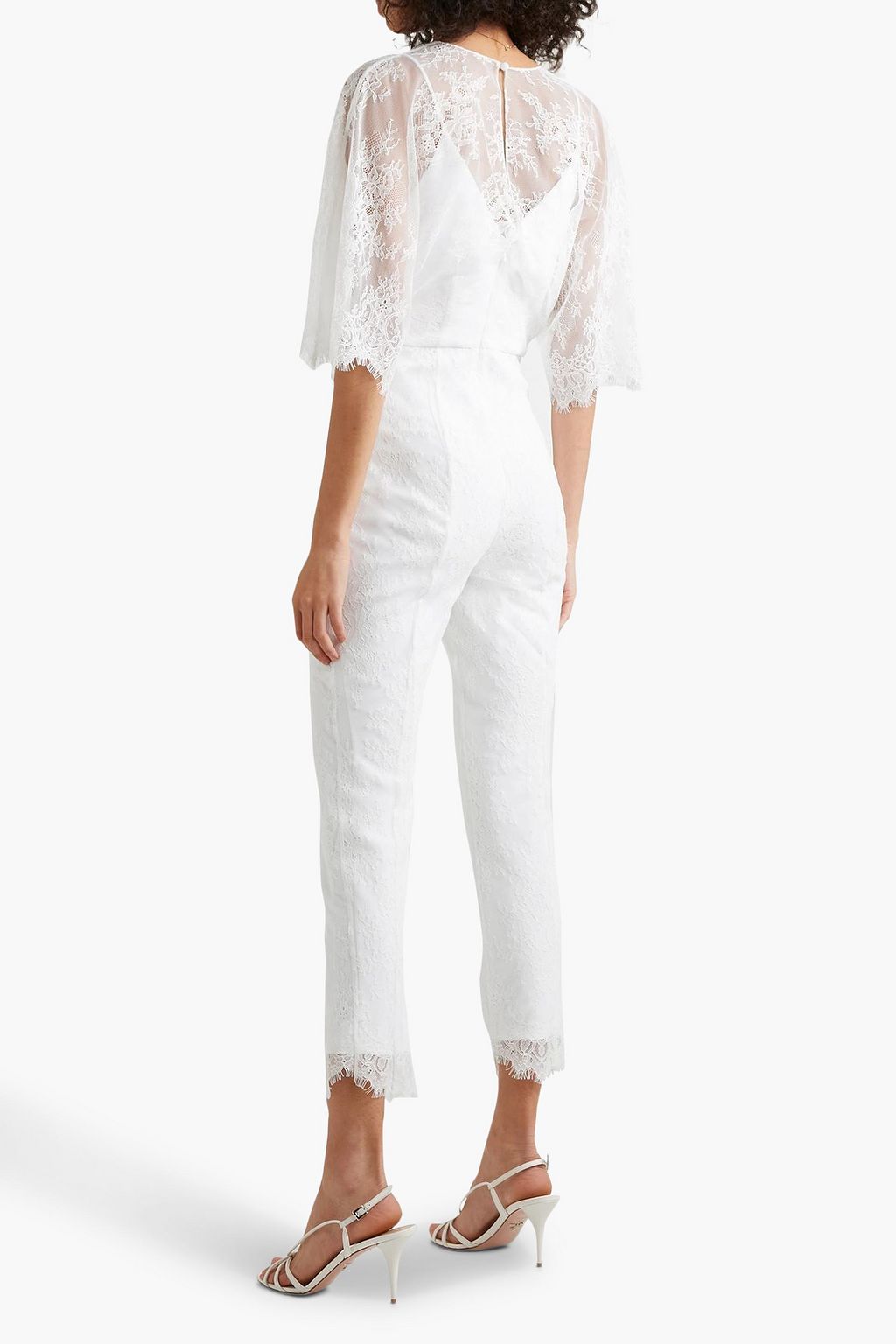 CUSHNIE Cropped lace jumpsuit