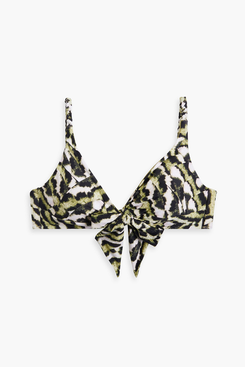 Seafolly Mandalay Printed Bikini Top In Sage Green