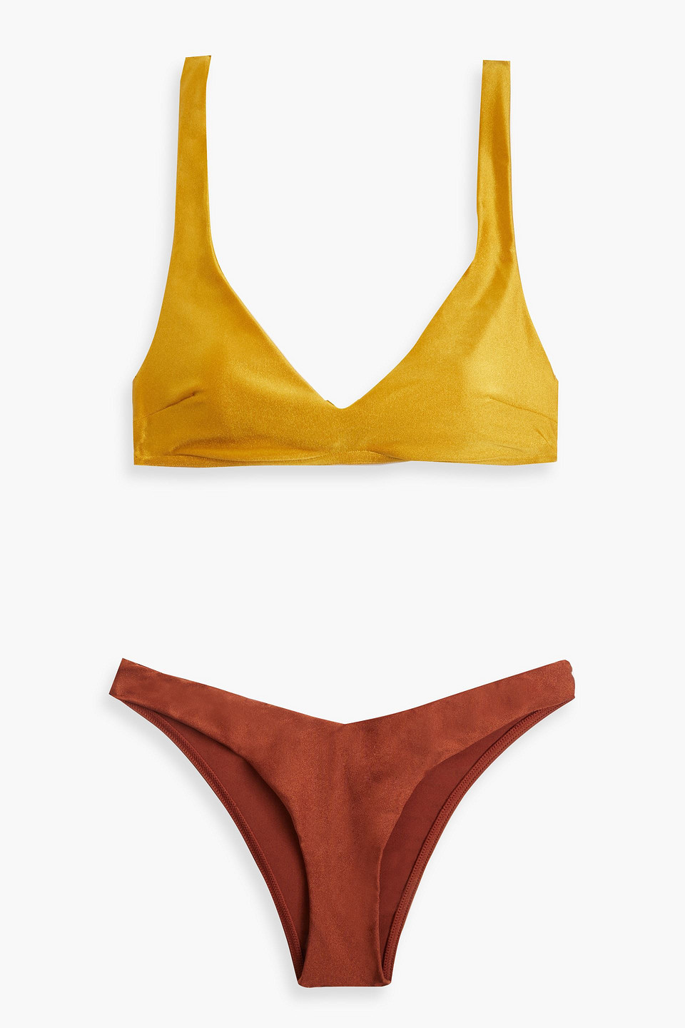 Zimmermann Andie Two-tone Twill Bikini In Marigold