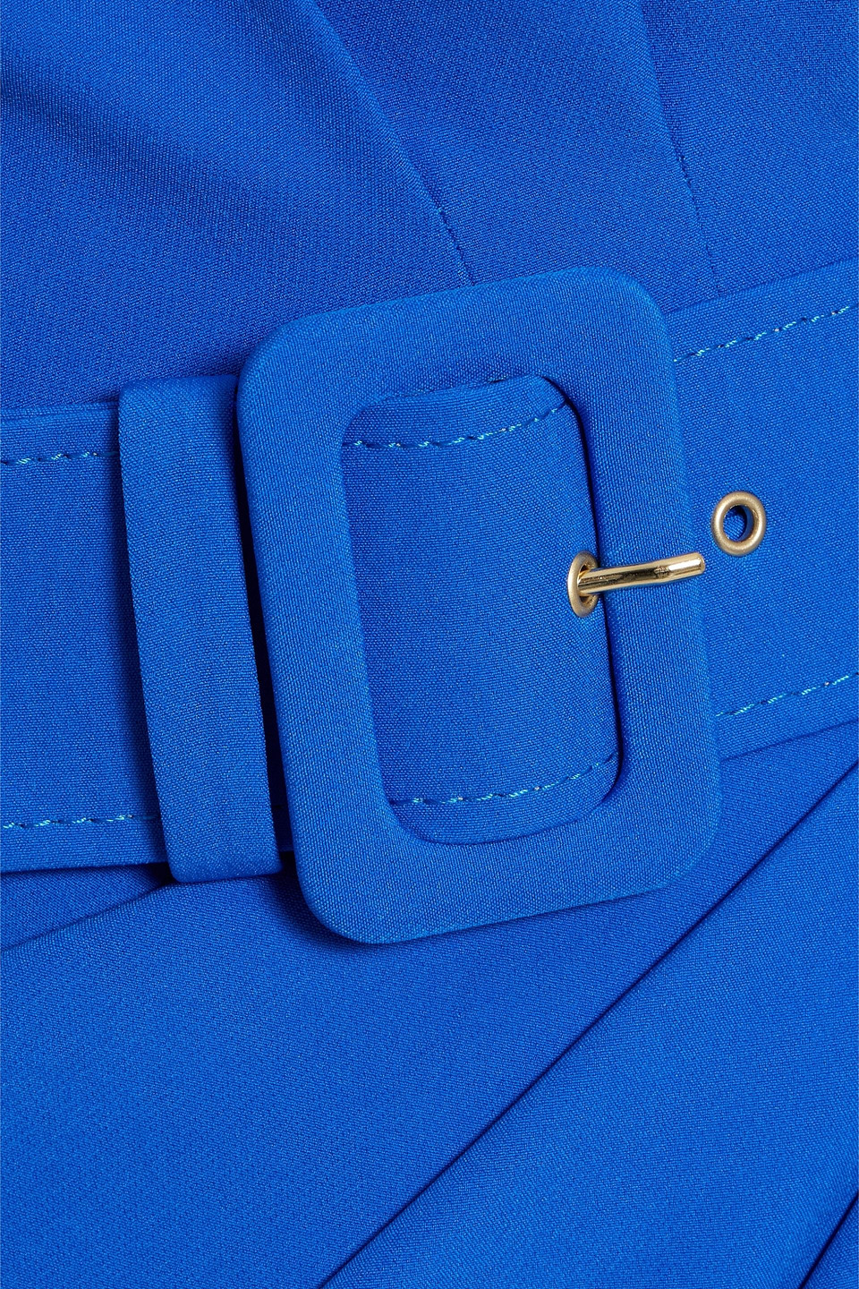 Rhea Costa One-shoulder Wrap-effect Crepe Maxi Dress In Cobalt Blue