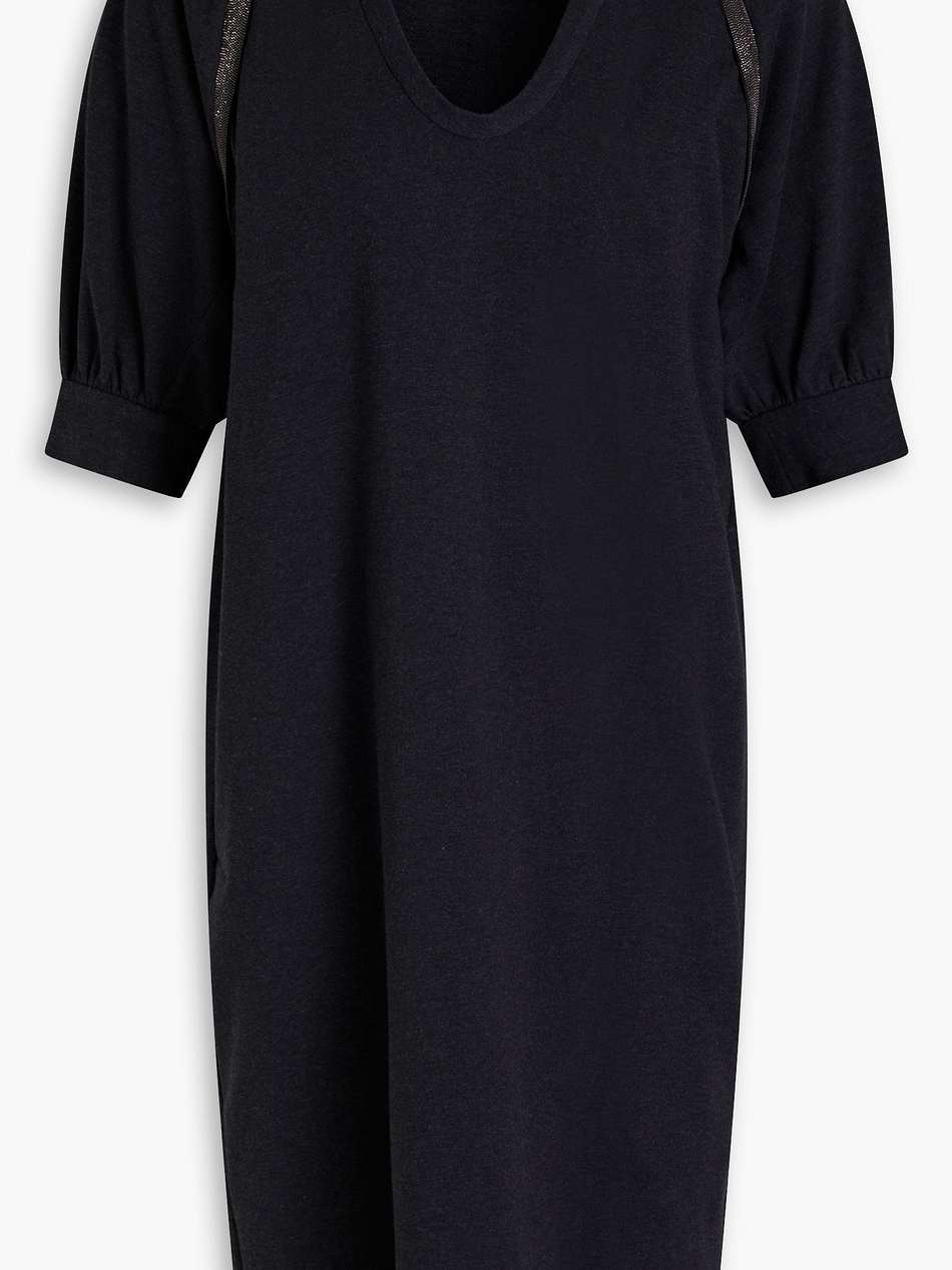 bead-embellished stretch-cotton jersey dress