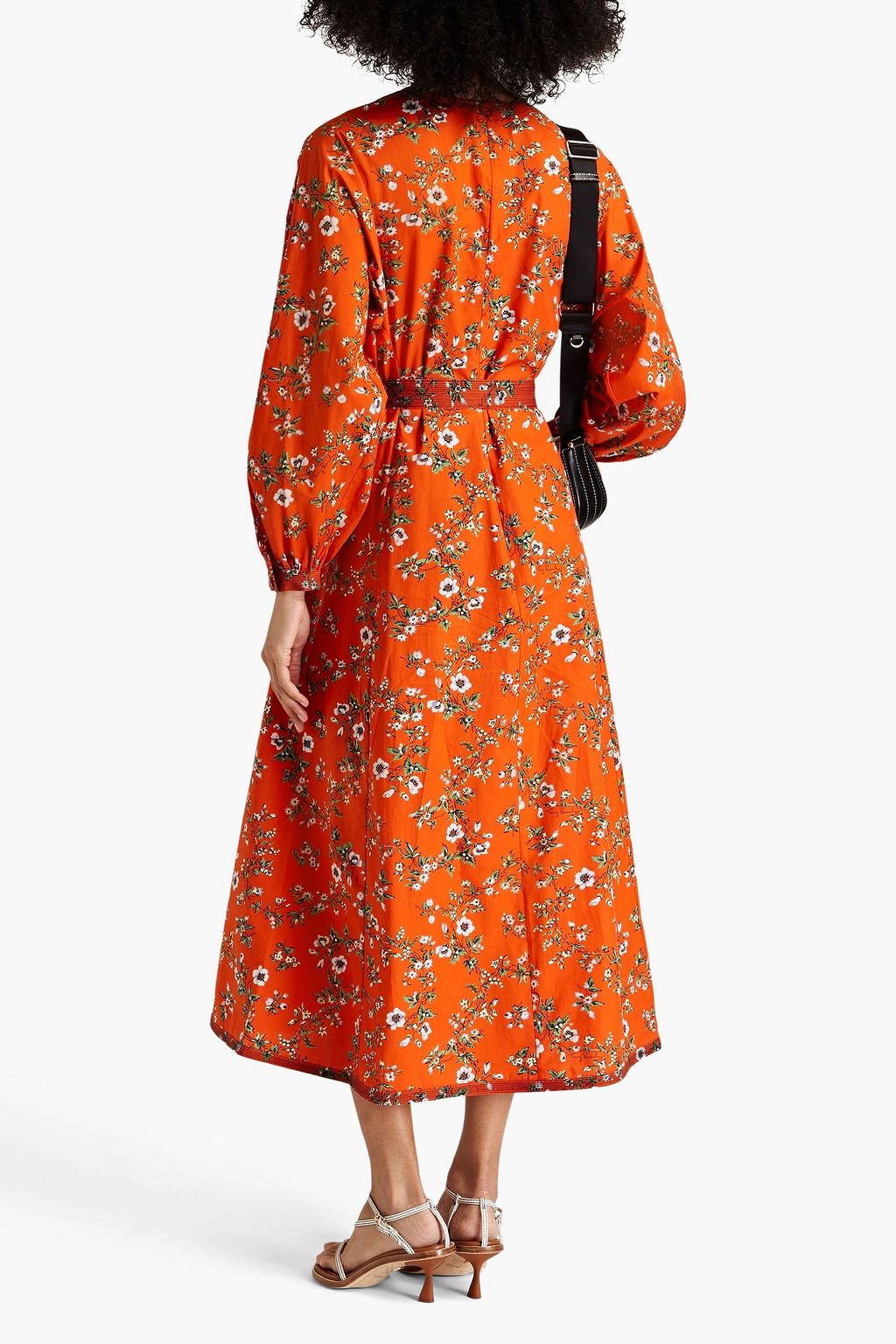 TORY BURCH Floral-print cotton-poplin midi dress