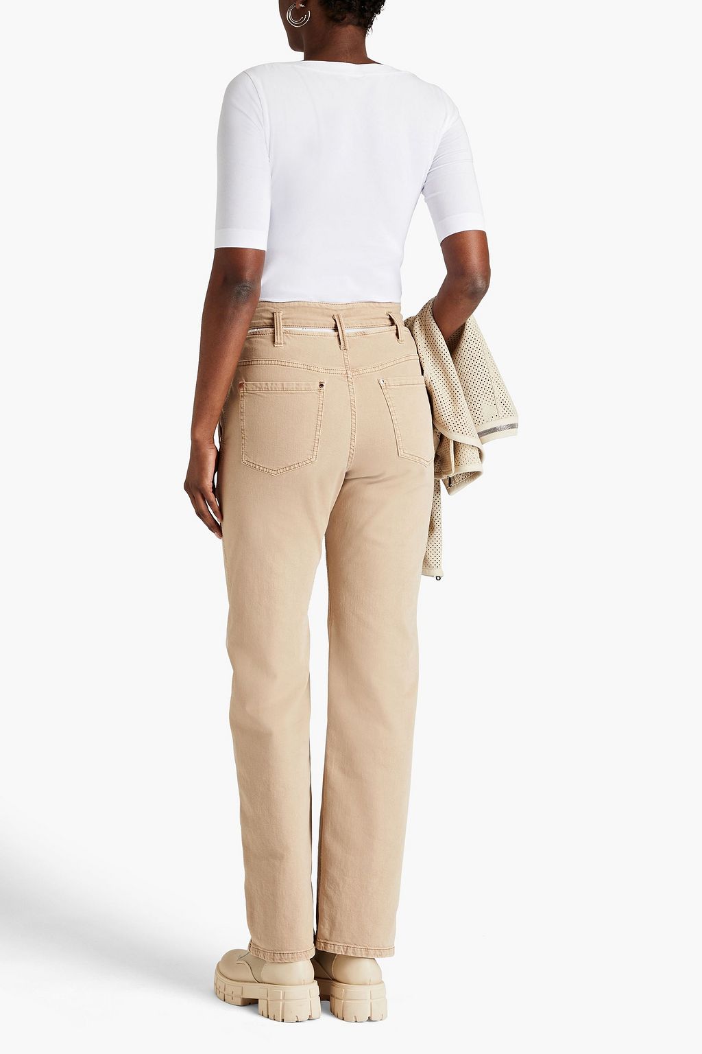 BRUNELLO CUCINELLI Cutout high-rise straight-leg jeans