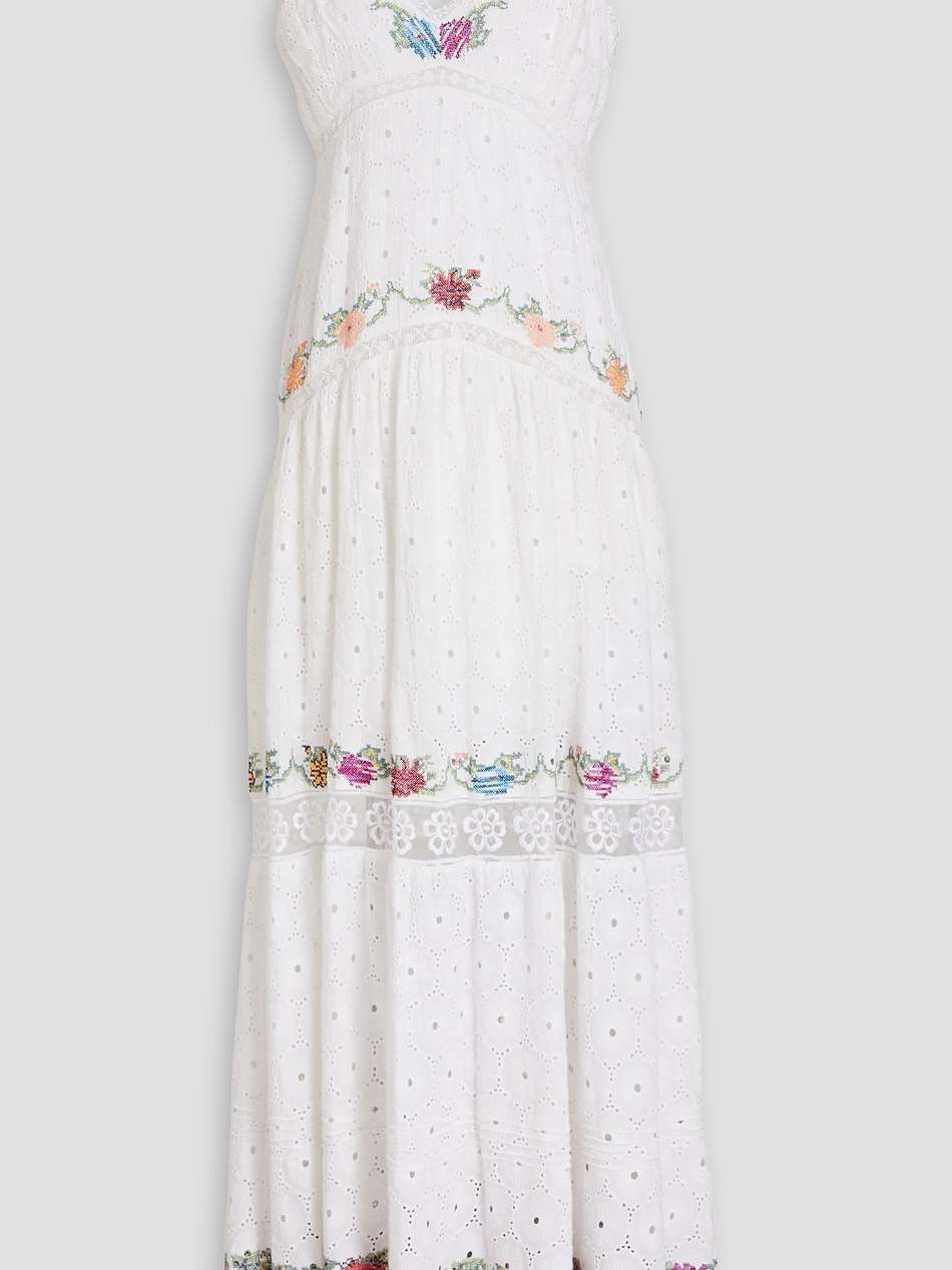 umi embroidered broderie anglaise cotton maxi dress