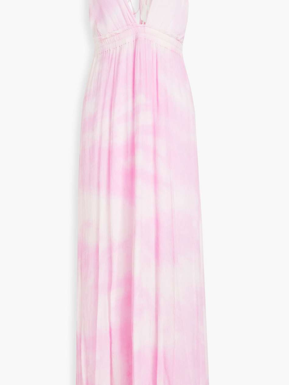 livia tie-dyed silk-crepon halterneck maxi dress