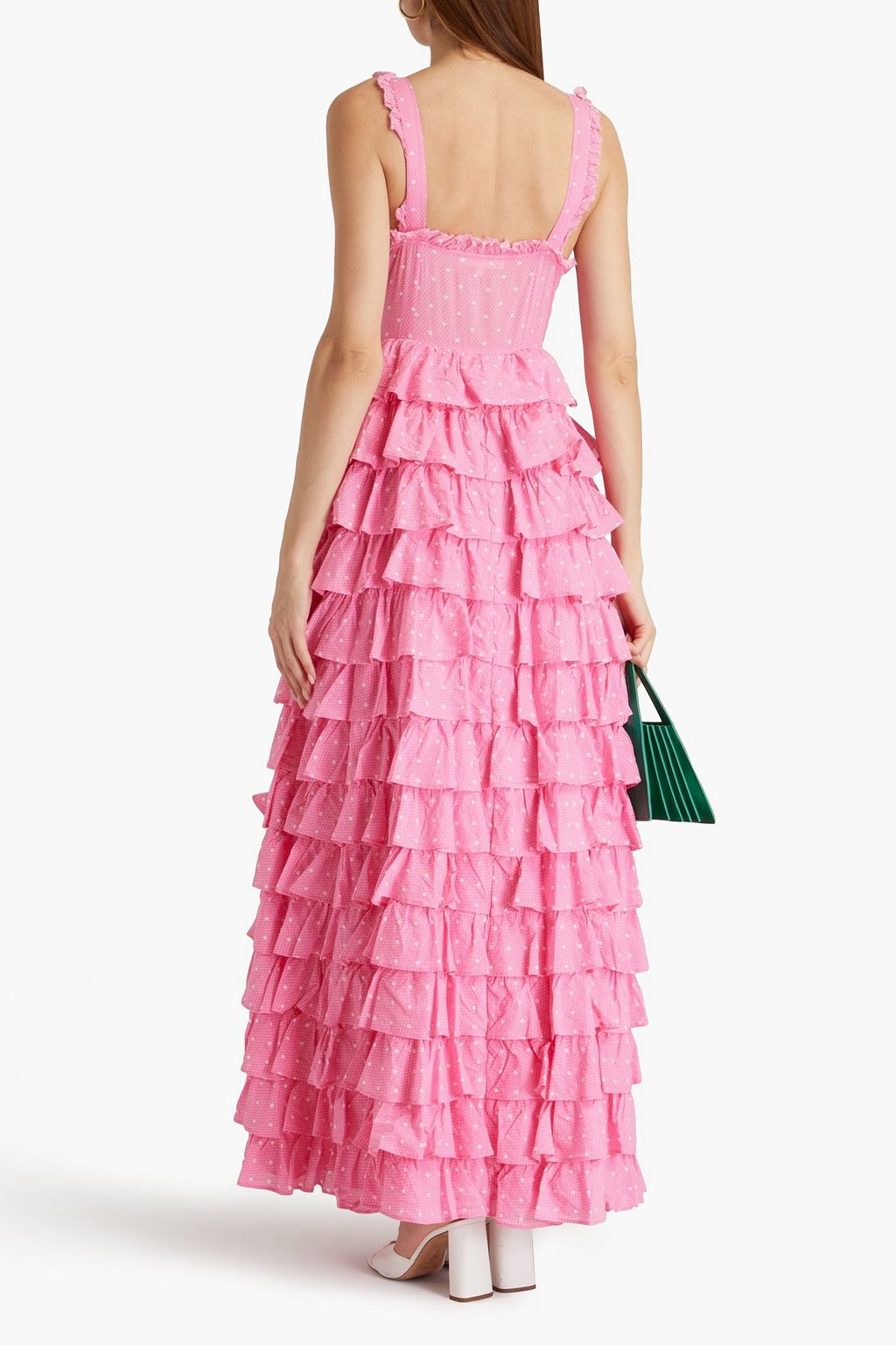 LOVESHACKFANCY Idra polka-dot tiered cotton maxi dress