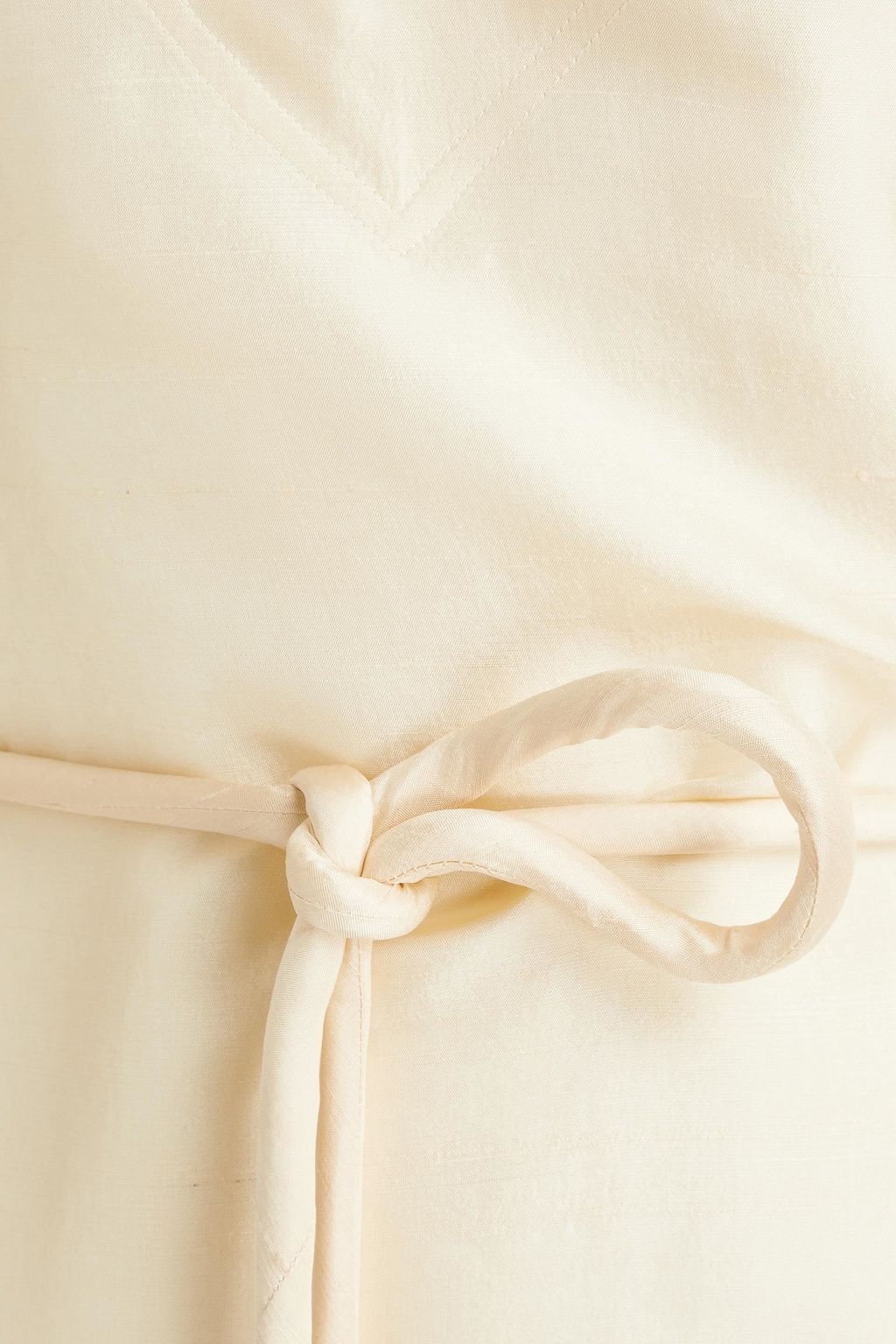 TORY BURCH Belted gathered silk-shantung maxi dress