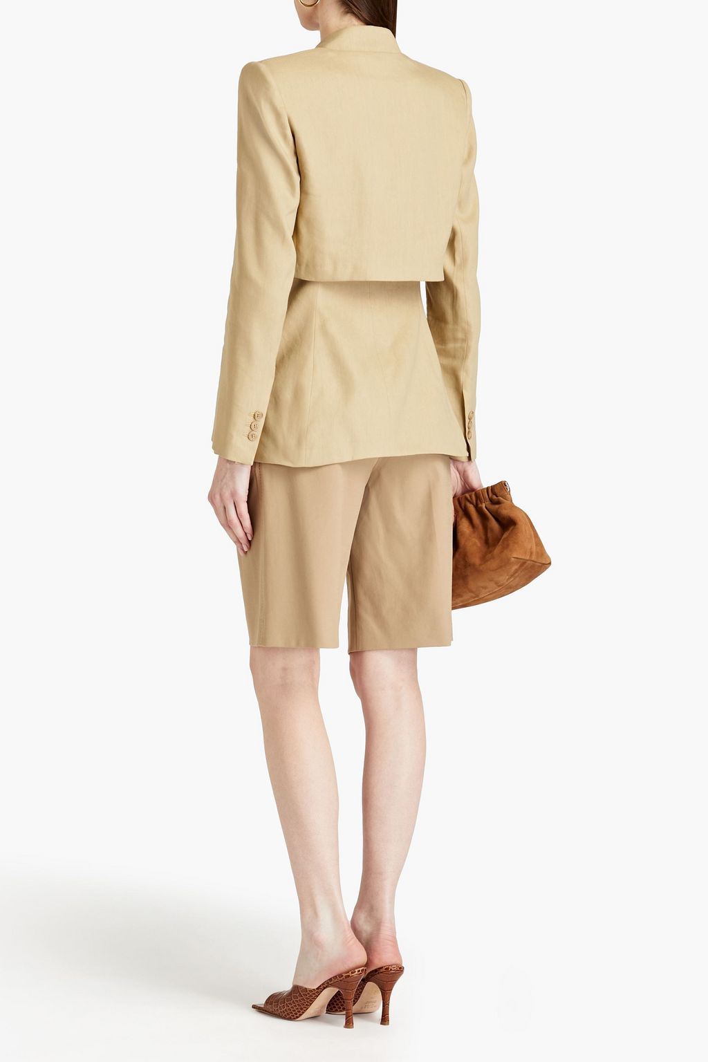 ALBERTA FERRETTI Convertible cutout linen-blend twill blazer