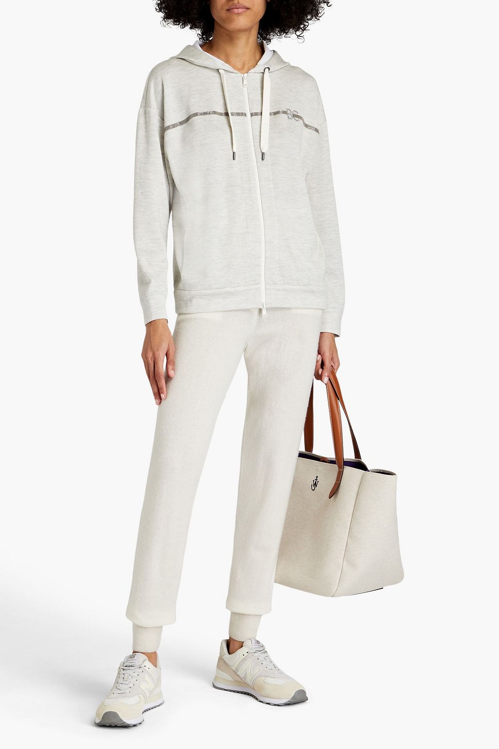 BRUNELLO CUCINELLI 비즈 장식 코튼 혼방 저지 스웻셔츠