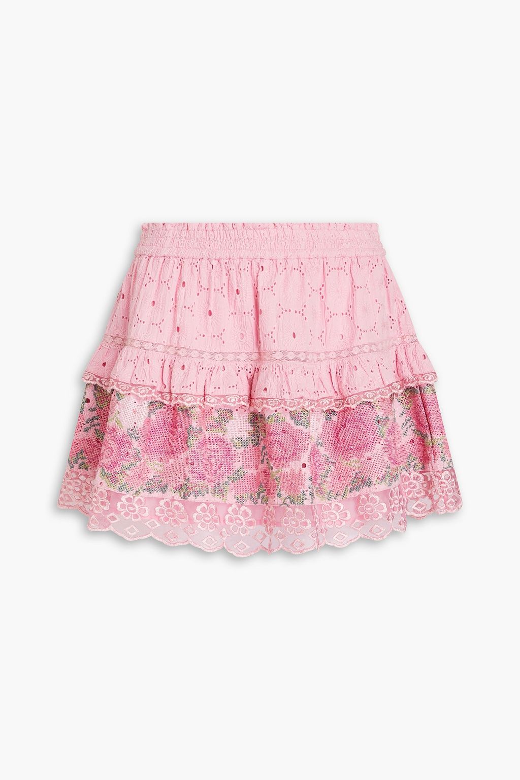 LOVESHACKFANCY Shawna tiered embroidered broderie anglaise cotton
