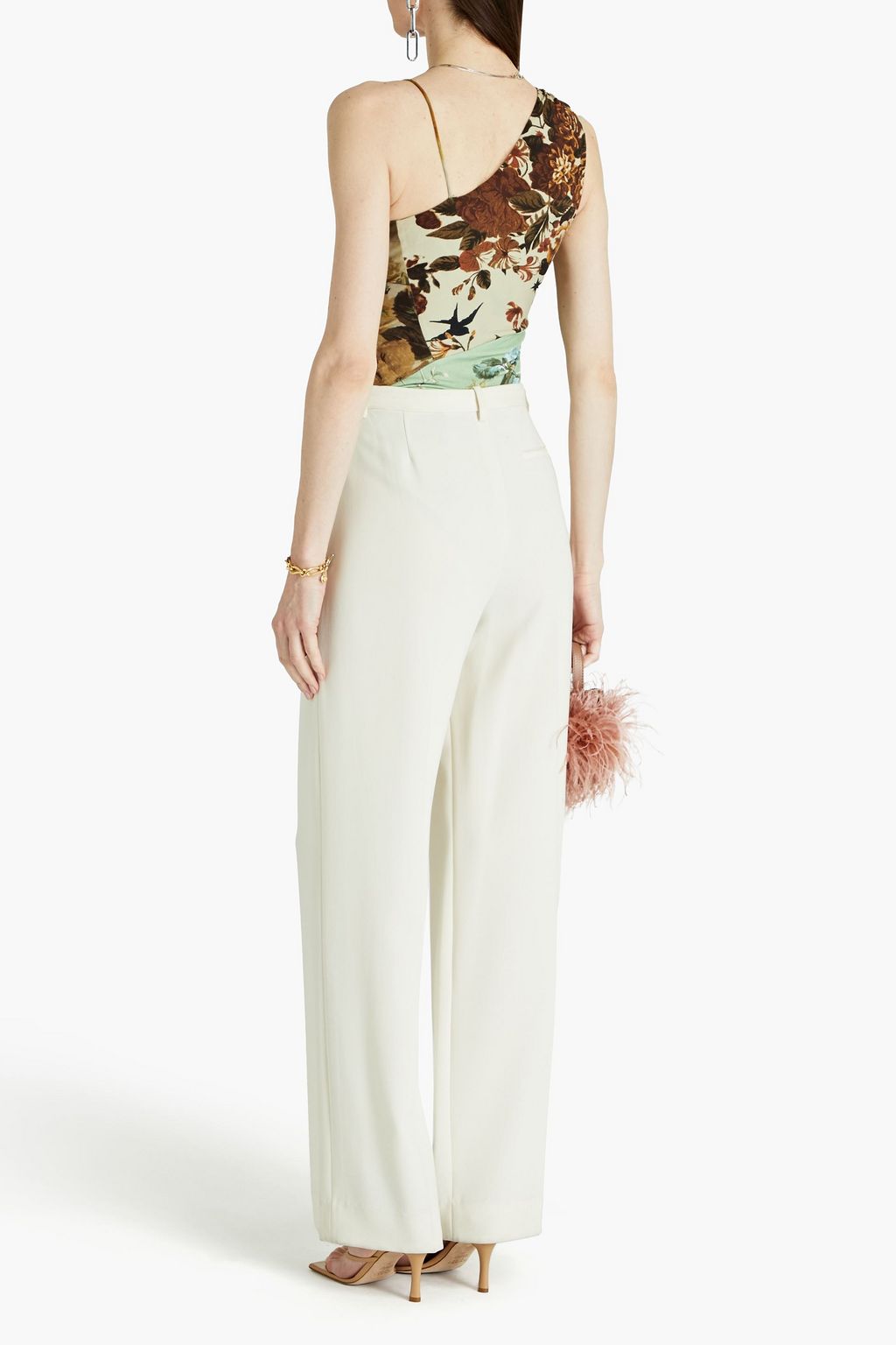 PREEN BY THORNTON BREGAZZI بودي سوت من الجيرسيه المرن مزين بطبعات وفتحات