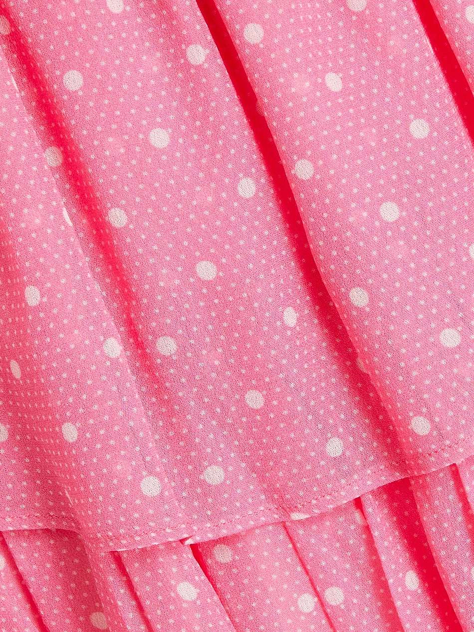 popover gathered polka-dot chiffon mini dress